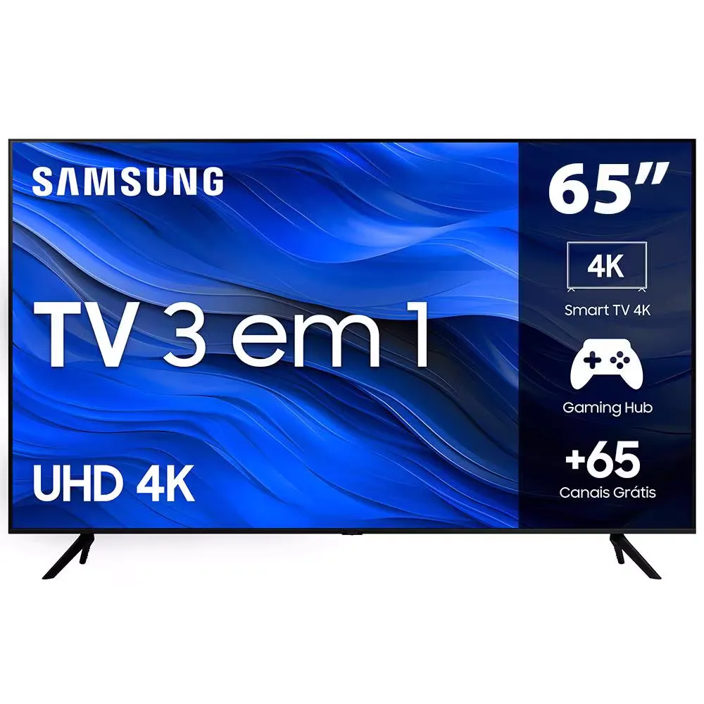 Smart Tv Samsung 65 Uhd 4k 65cu7700 2023, Processador Crystal 4k, Gaming Hub, Visual Livre De Cabos, Alexa Built In, Controle nico